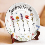 Custom Name Grandma's Garden Gifts for Grandma - Personalized Ceramic Plate