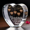 Cherish The Love That Grows With Family - Family Personalized Custom 3D Crystal Heart Shaped - Mother's Day, Gift For Mom, Grandma