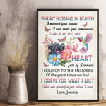 Custom Name Husband in Heaven Memorial Gifts - Personalized Poster
