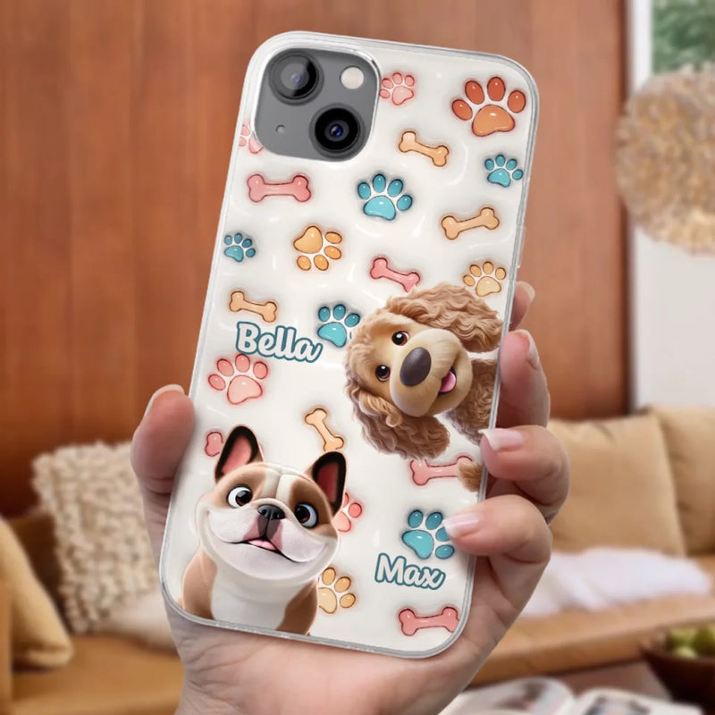 Barking With Joy - Dog Personalized Custom 3D Inflated Effect Printed Clear Phone Case - Gift For Pet Owners, Pet Lovers