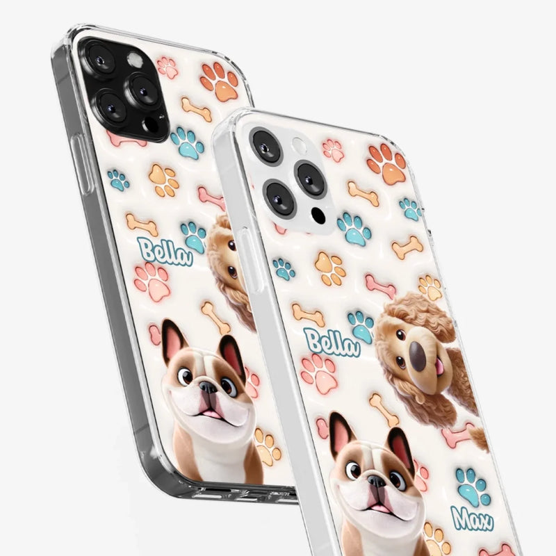 Barking With Joy - Dog Personalized Custom 3D Inflated Effect Printed Clear Phone Case - Gift For Pet Owners, Pet Lovers