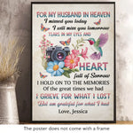 Custom Name Husband in Heaven Memorial Gifts - Personalized Poster