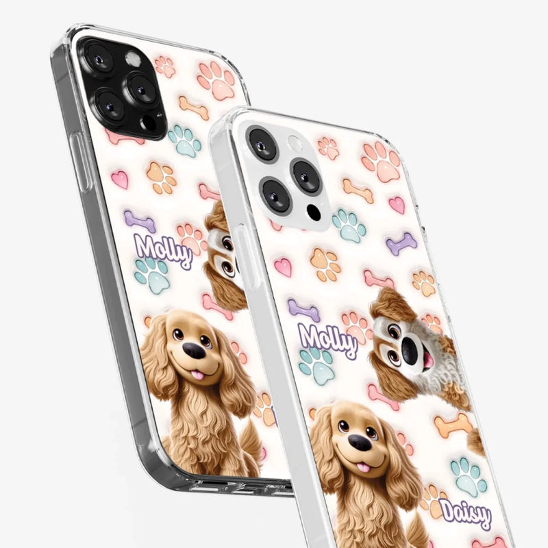 Custom Name Dog Paw Print Gifts for Dog Lovers - Personalized Phone Case
