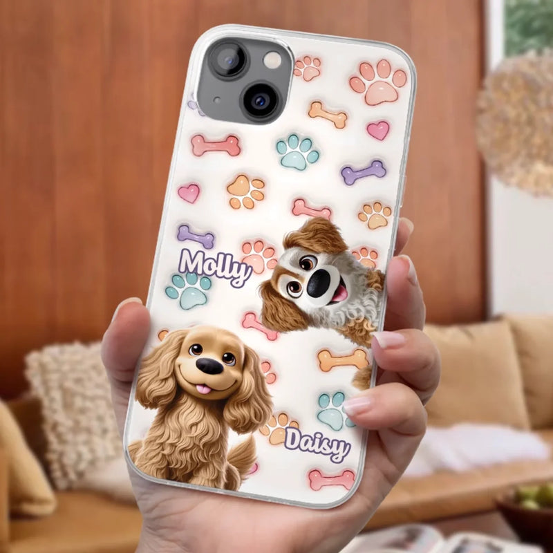 Custom Name Dog Paw Print Gifts for Dog Lovers - Personalized Phone Case
