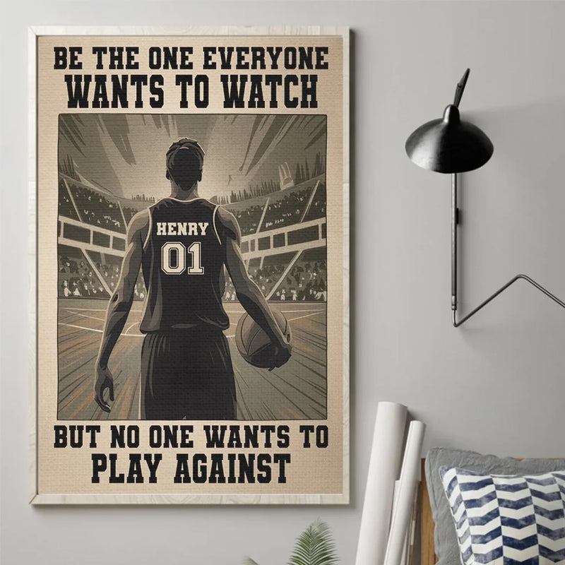Custom Name Number Basketball Gifts for Players - Personalized Poster