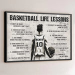 Custom Name Basketball Life Lessons Decor - Personalized Poster