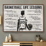 Custom Name Basketball Life Lessons Decor - Personalized Poster