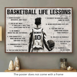 Custom Name Basketball Life Lessons Decor - Personalized Poster