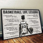 Custom Name Basketball Life Lessons Decor - Personalized Poster