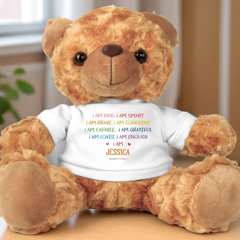 Custom Name Affirmation Gifts for Kids - Personalized Teddy Bear Plush