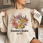 Custom Name Grandma's Garden Gifts for Grandma - Personalized Sweater