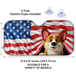 American Flag Corgi Car Decor - Auto Sunshade
