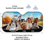 Custom Name Pet Car Ride Gifts for Pet Lovers - Personalized Auto Sunshade