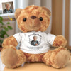 Custom Photo A Hug From Heaven - Memorial Personalized Custom Teddy Bear Plush - Sympathy Gift For Family Members