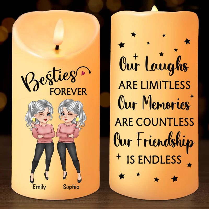 Life’s Better With Besties By Your Side - Bestie Personalized Custom LED Candle - Gift For Best Friends, BFF, Sisters