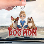 Custom Name Dog Mom Gifts for Dog Lovers - Personalized Car Ornament