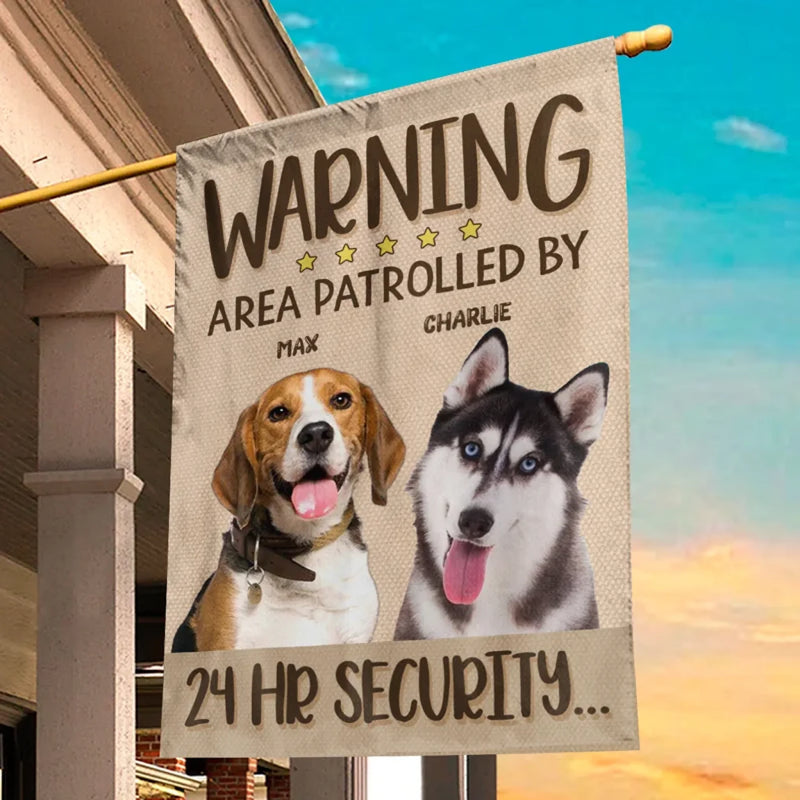 Custom Photo Our Security Team Requires Belly Rubs - Dog & Cat Personalized Custom Flag - Gift For Pet Owners, Pet Lovers