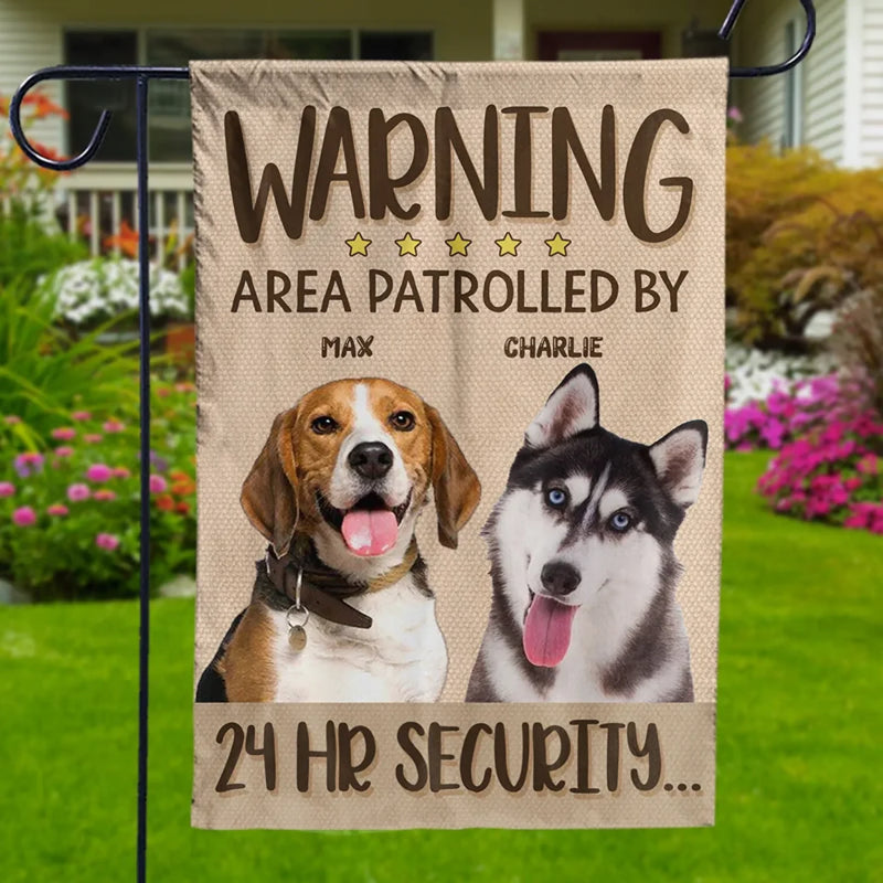 Custom Pet Photo Dog Security Gifts for Dog Lovers - Personalized Flag