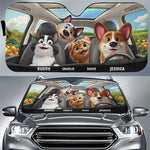 Custom Name Pet Car Ride Gifts for Pet Lovers - Personalized Auto Sunshade