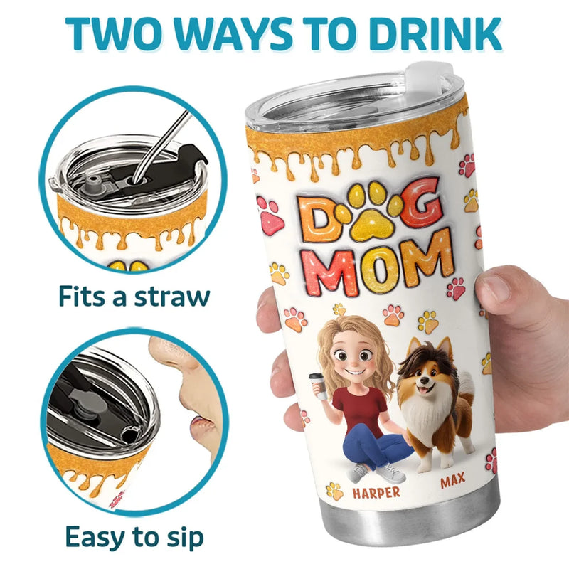 Custom Name Dog Mom Gifts for Women - Personalized Tumbler