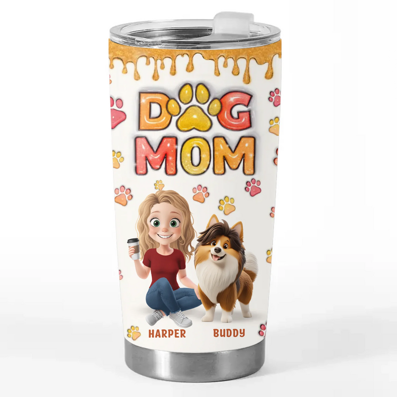 Custom Name Dog Mom Gifts for Women - Personalized Tumbler