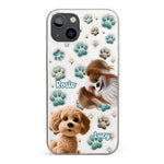 Custom Name Dog Paw Print Gifts for Pet Lovers - Personalized Phone Case