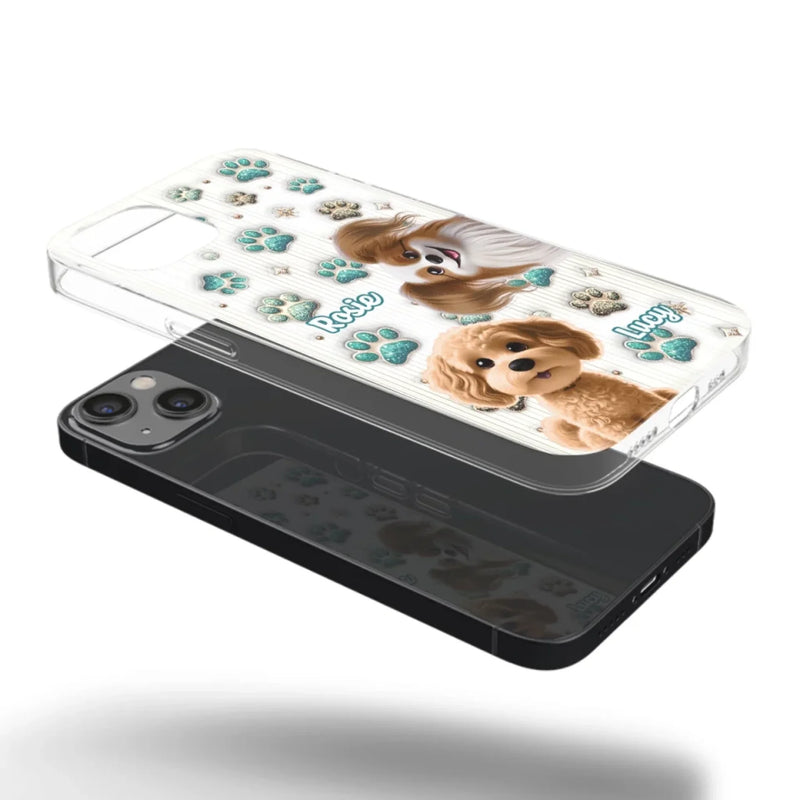 Custom Name Dog Paw Print Gifts for Pet Lovers - Personalized Phone Case