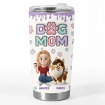 Custom Dog Mom Name Gifts for Pet Lovers - Personalized Tumbler