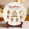 Grandma's Favorite Cookies - Family Personalized Custom Ceramic Plate - Mother's Day, Gift For Mom, Grandma