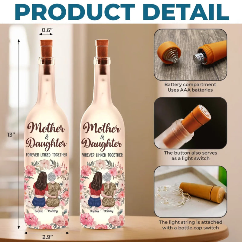 Custom Name Mother Daughter Gifts - Personalized Bottle Lamp