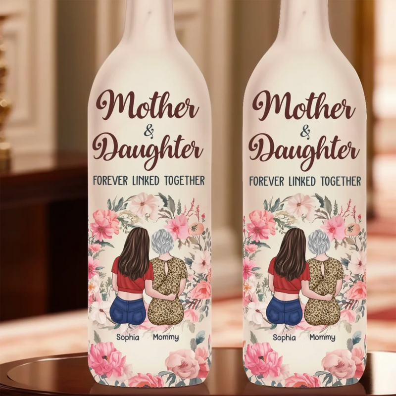 Custom Name Mother Daughter Gifts - Personalized Bottle Lamp