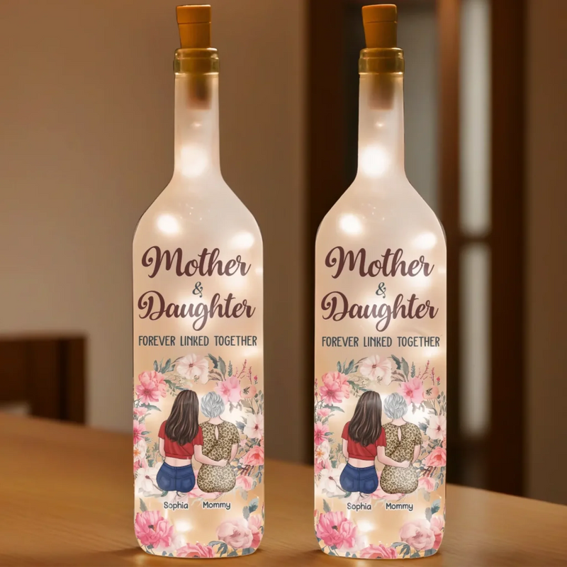 Custom Name Mother Daughter Gifts - Personalized Bottle Lamp
