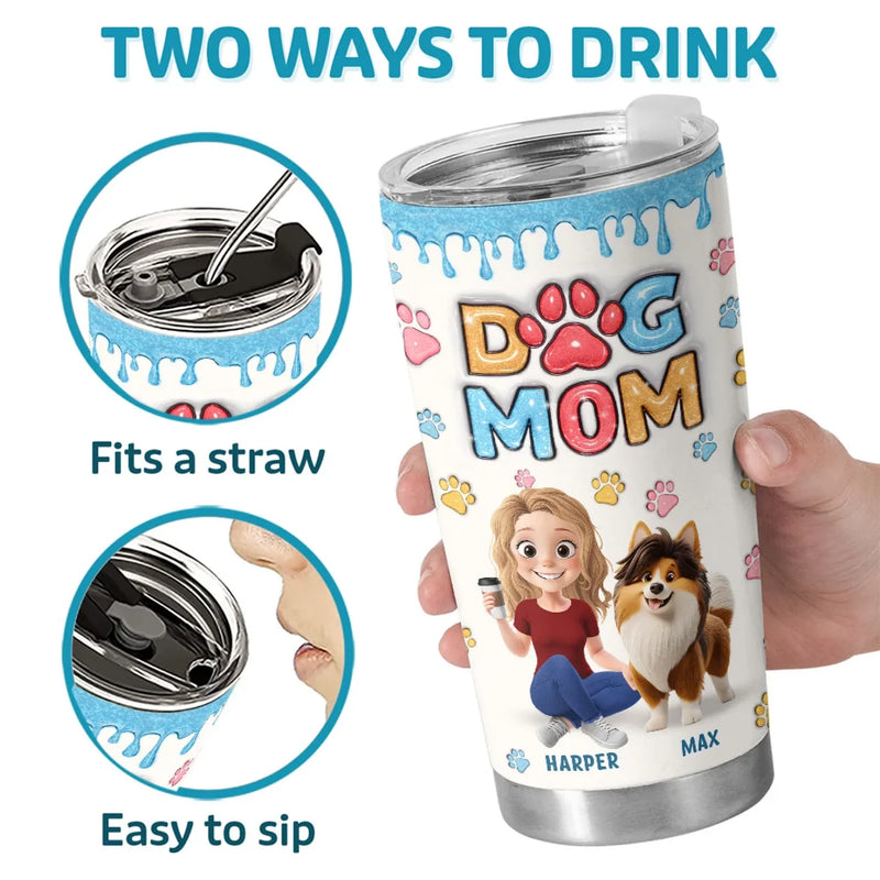 Custom Name Dog Mom Gifts for Women - Personalized Tumbler