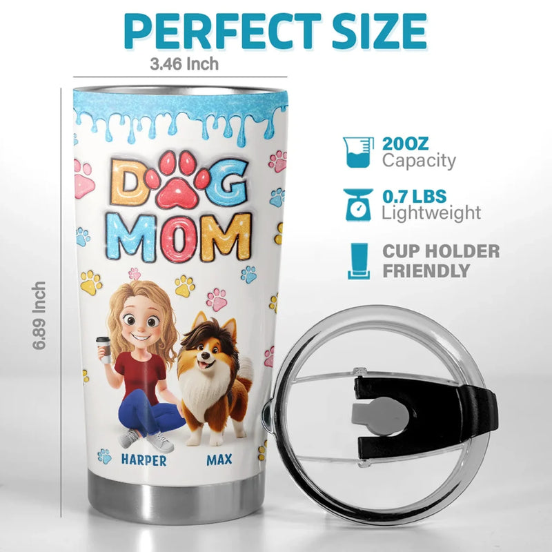 Custom Name Dog Mom Gifts for Women - Personalized Tumbler