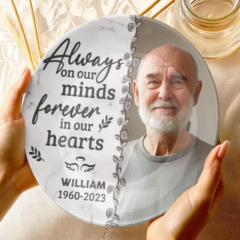 Custom Photo Memorial Tribute Decor - Personalized Ceramic Plate