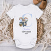 Bunny Kisses And Easter Wishes - Family Personalized Custom Baby Onesie - Easter Gift For Baby Kids, Newborn Baby