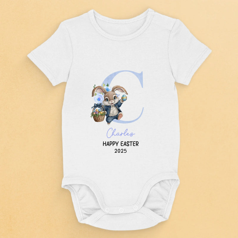 Bunny Kisses And Easter Wishes - Family Personalized Custom Baby Onesie - Easter Gift For Baby Kids, Newborn Baby