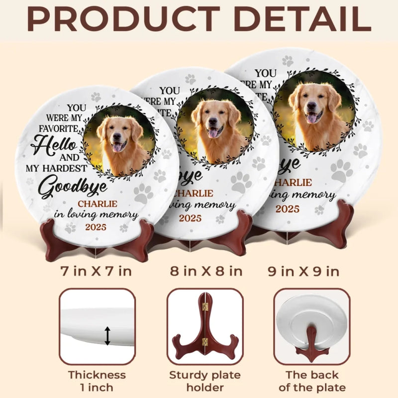 Custom Pet Photo Memorial Gifts for Dog Lovers - Personalized Ceramic Plate