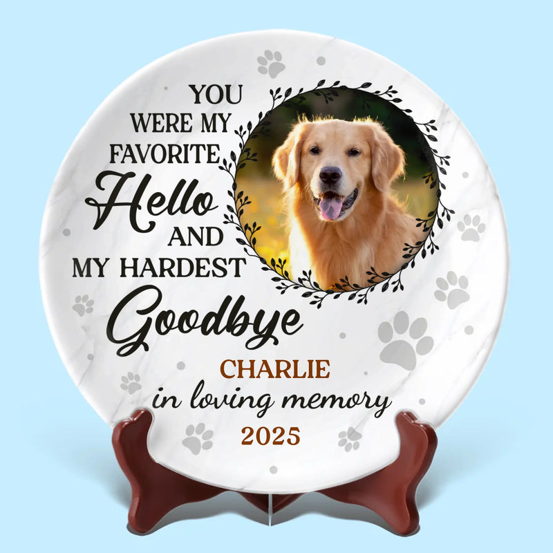 Custom Pet Photo Memorial Gifts for Dog Lovers - Personalized Ceramic Plate