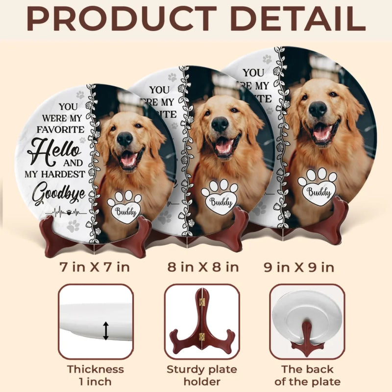 Custom Pet Photo Memorial Dog Gifts - Personalized Ceramic Plate