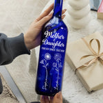 Custom Name Mother Daughter Gifts - Personalized Blue Bottle Lamp