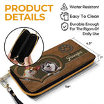 Custom Pet Photo Dog Lover Gifts - Personalized Leather Long Wallet