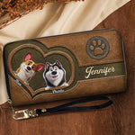 Custom Pet Photo Dog Lover Gifts - Personalized Leather Long Wallet
