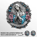 Custom Name Virgin Mary Protection Gifts - Personalized Car Visor Clip