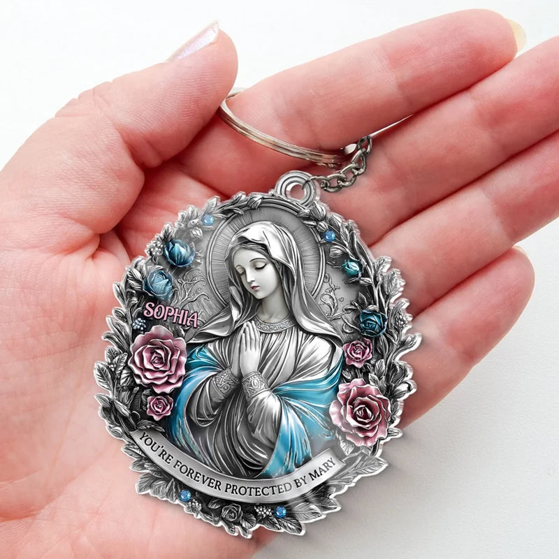 Custom Name Virgin Mary Protection Gifts - Personalized Acrylic Keychain