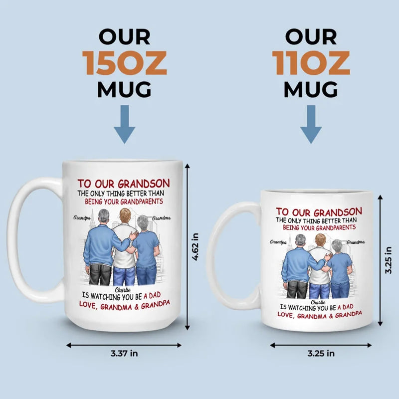 Custom Name Grandson Gifts for New Dads - Personalized Mugs