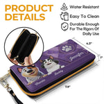 Custom Pet Name Dog and Cat Gifts for Pet Lovers - Personalized Leather Long Wallet