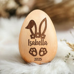 Custom Name Bunny Easter Gift - Personalized Wooden Egg Shaker