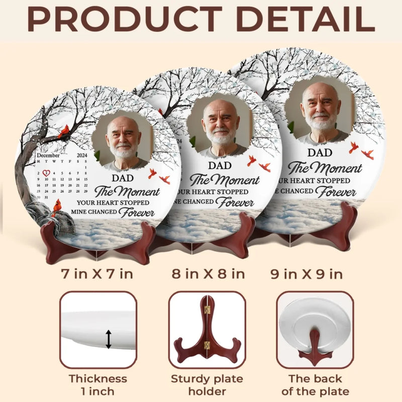 Custom Photo Your Memory Will Never Fade - Memorial Personalized Custom Ceramic Plate - Sympathy Gift For Family Members