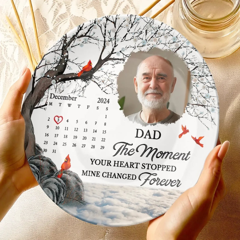 Custom Photo Your Memory Will Never Fade - Memorial Personalized Custom Ceramic Plate - Sympathy Gift For Family Members